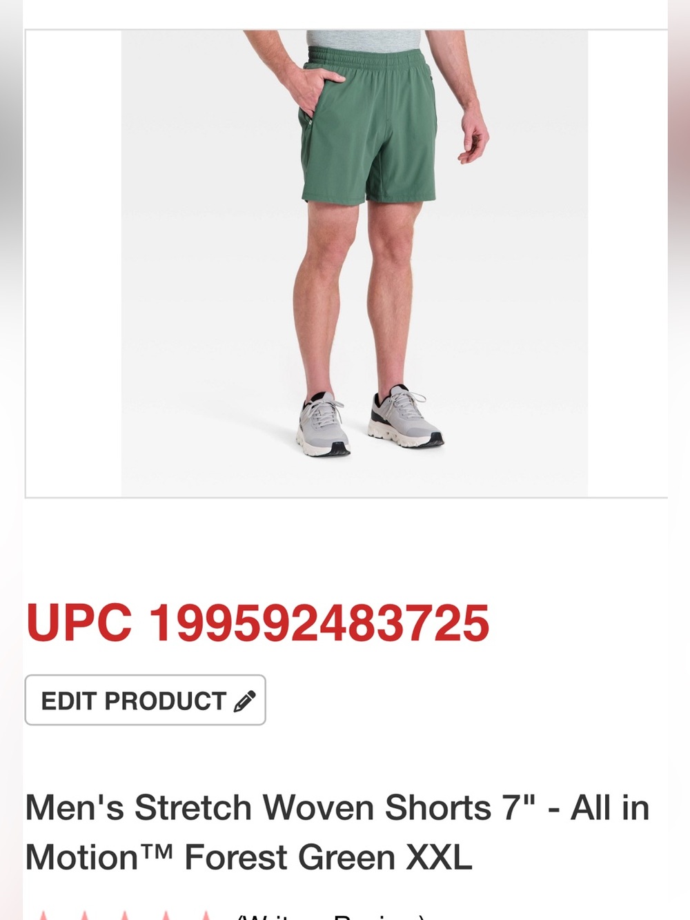 all in motion Men's Green Stretch Woven Athletic Shorts